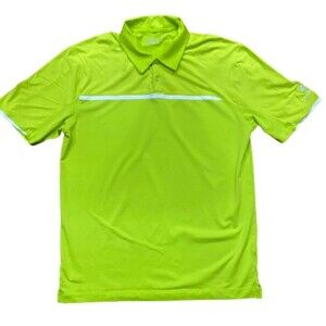 Nike Golf Spanish Hills Club Lime Green Polo Dri-Fit Shirt Men's Size Large